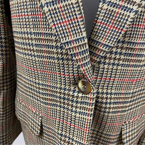 Vintage David Brooks 100% Wool Houndstooth‎ Blazer Size 8 - Picture 12 of 16